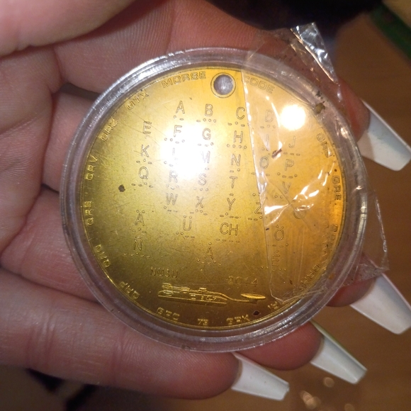 Morse Code Decoder Chart Medal Token - Picture 3 of 4
